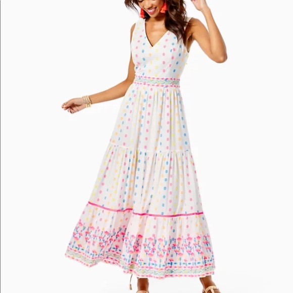 Lilly Pulitzer Dresses & Skirts - Charleen Maxi Tropical Dot size 6 NWT